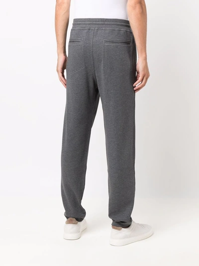 Shop Brunello Cucinelli Jersey Drawstring-waist Track Pants In Grey