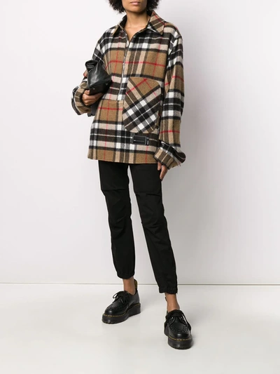 We11 Done We11done Tartan Wool Anorak Overshirt In Neutrals