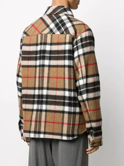 We11 Done We11done Tartan Wool Anorak Overshirt In Neutrals