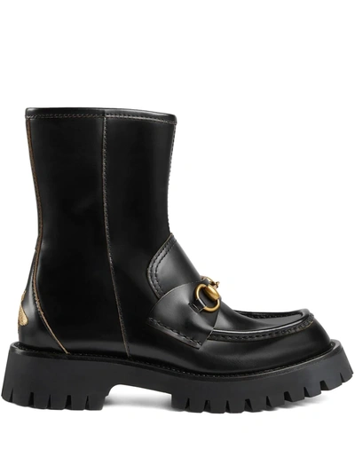 Shop Gucci Horsebit-embellished Ankle Boots In Black