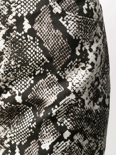 Shop Attico Dua Python-effect Print Trousers In Grey