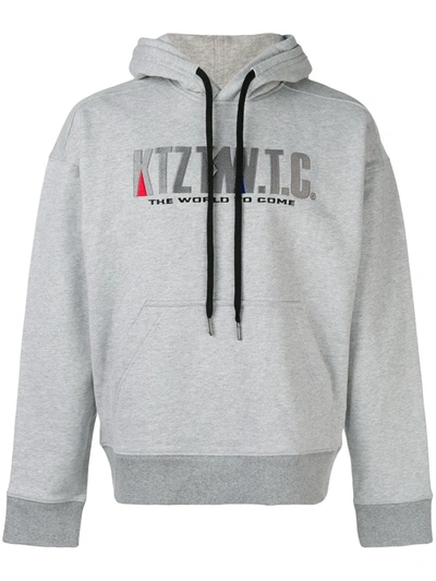 Shop Ktz Mountain Embroidered Hoodie In Grey