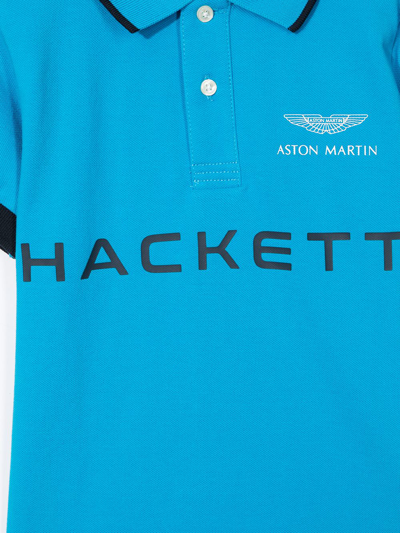 Shop Hackett Logo-printed Polo Shirt In 蓝色
