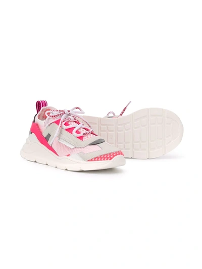 Shop Dolce & Gabbana Mesh-panel Lace-up Sneakers In Pink