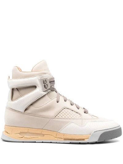 Maison Margiela 35mm Deadstock Leather High-top Sneakers In Ivory