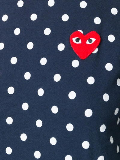 Shop Comme Des Garçons Play Polka Dot Heart Logo T-shirt In Multicolour