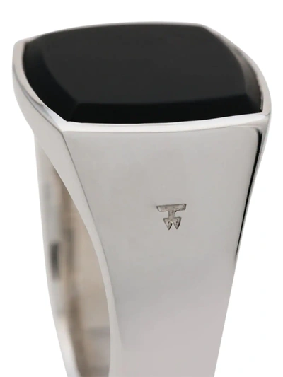 Tom Wood Cushion Onyx Sterling Silver Signet Ring In Silver