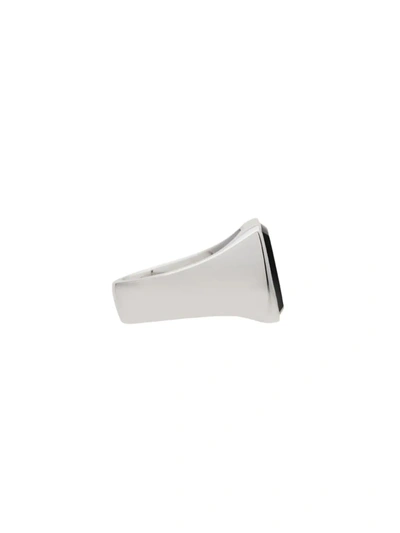 Tom Wood Cushion Onyx Sterling Silver Signet Ring In Silver