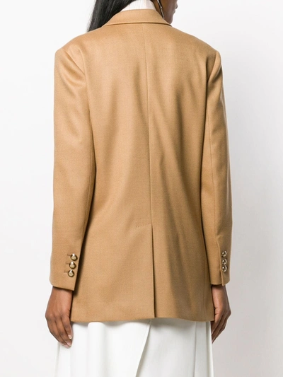 Shop Fendi Karligraphy Motif Double-breasted Jacket In Neutrals