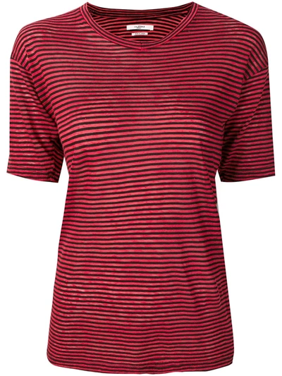 Shop Isabel Marant Étoile Striped T-shirt In Red
