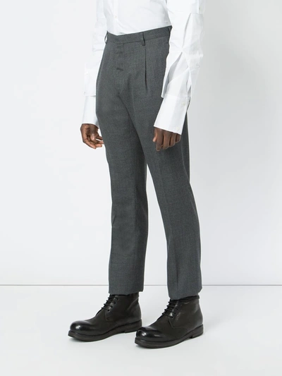 Shop Delada Straight-leg Tailored Trousers In Grey
