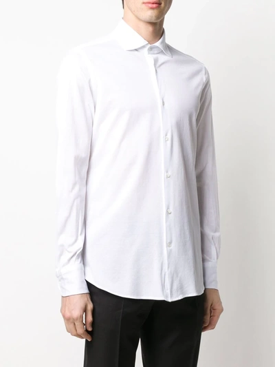 Shop Glanshirt Fil D'ecosse Slim Fit Shirt In White