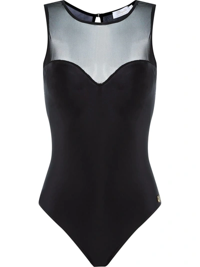 Shop Brigitte Sheer Panel Princesa Swimsuit In Black