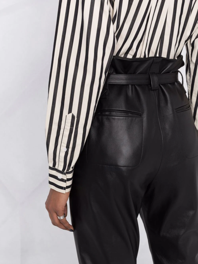 Shop Simonetta Ravizza Erin Leather Trousers In Schwarz
