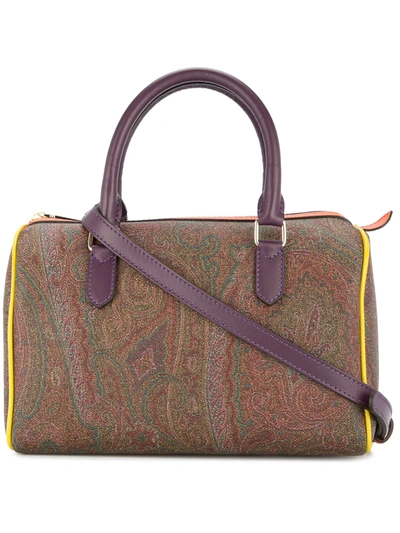 Shop Etro Paisley Bowling Bag In Brown