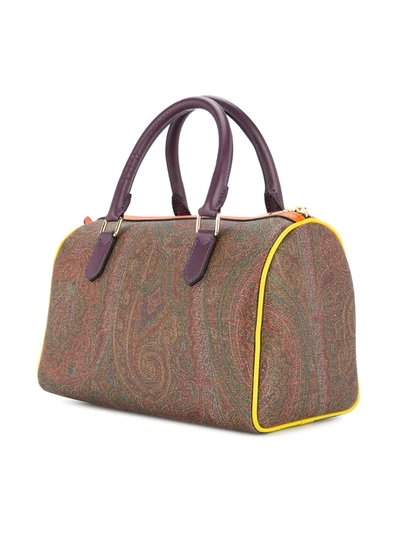 Shop Etro Paisley Bowling Bag In Brown