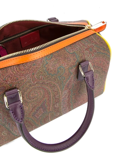 Shop Etro Paisley Bowling Bag In Brown