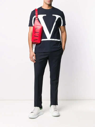 Valentino Side-stripe Tailored Trousers In Black