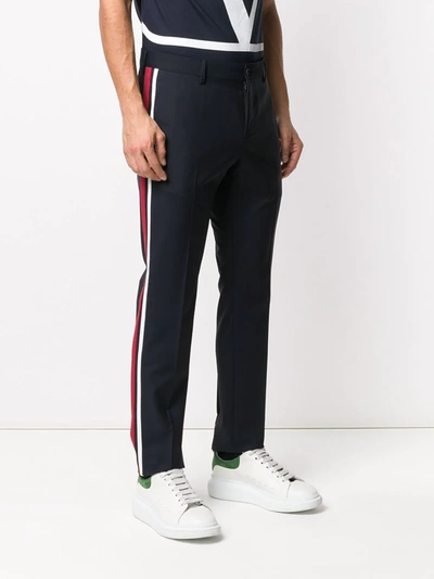 Valentino Side-stripe Tailored Trousers In Black