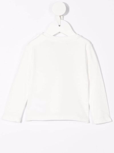Shop Versace Logo-print Sweatshirt In White
