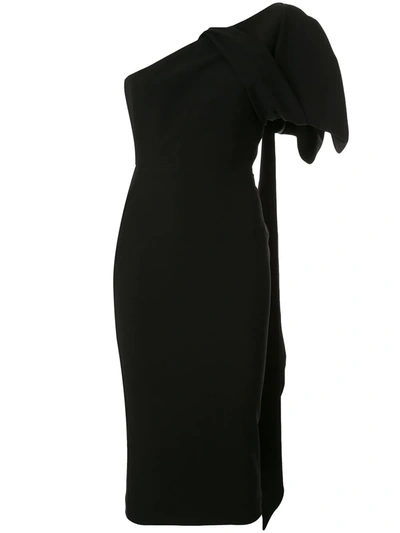 Shop Alex Perry Wade Bow Detail Dress In Black