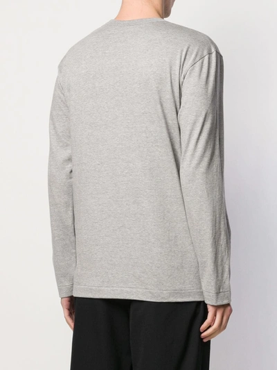 Comme Des Garçons Play Crew Neck Lightweight Long Sleeves Regular Fit In Grey