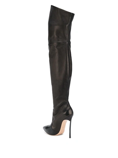 Shop Casadei Blade Thigh-high Boots In Black