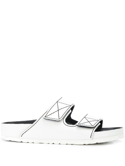 Proenza Schouler + Birkenstock Arizona Topstitched Glossed-leather Sandals In White