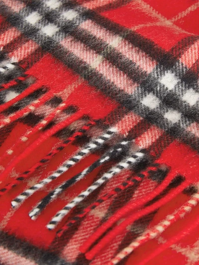 Shop Burberry The Mini Classic Vintage Check Cashmere Scarf In Red