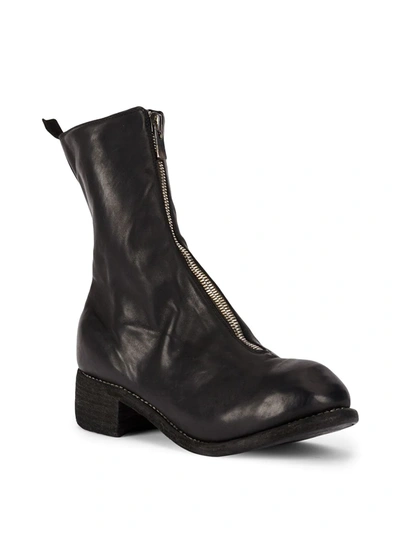 Guidi Front Zip Ankle Boots In Black