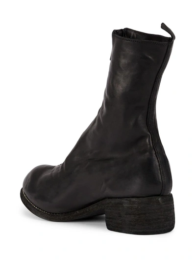 Guidi Front Zip Ankle Boots In Black