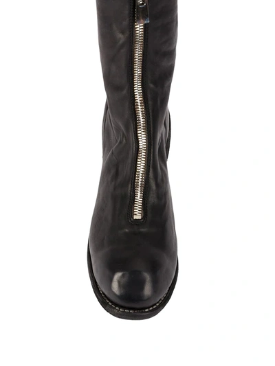 Guidi Front Zip Ankle Boots In Black