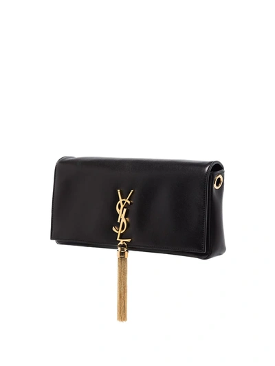 Shop Saint Laurent Kate 99 Shoulder Bag In Black