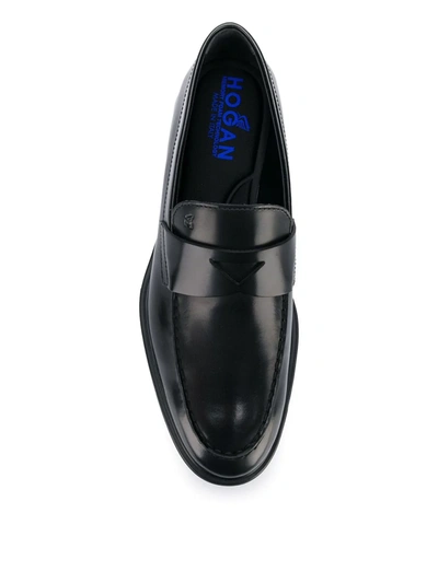 Shop Hogan Route Stamped Logo Loafers In Black