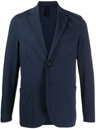 Shop Harris Wharf London Textured Single-breasted Blazer In Blue