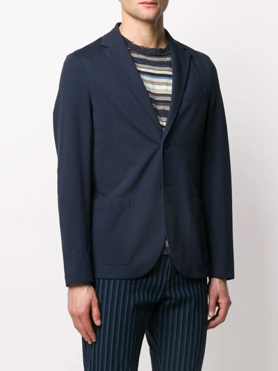 Shop Harris Wharf London Textured Single-breasted Blazer In Blue