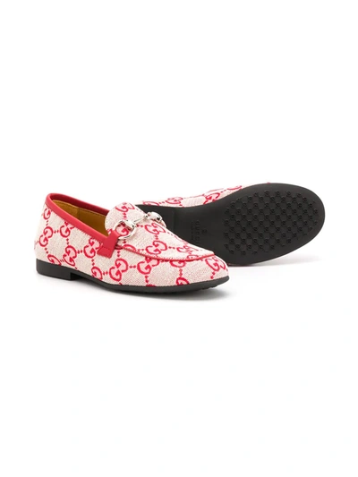 Shop Gucci Gg Supreme Flat Shoes In Red