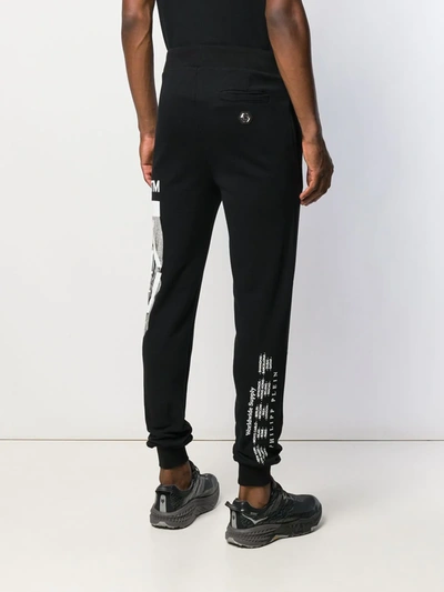 Shop Philipp Plein Skull Print Track Trousers In Black