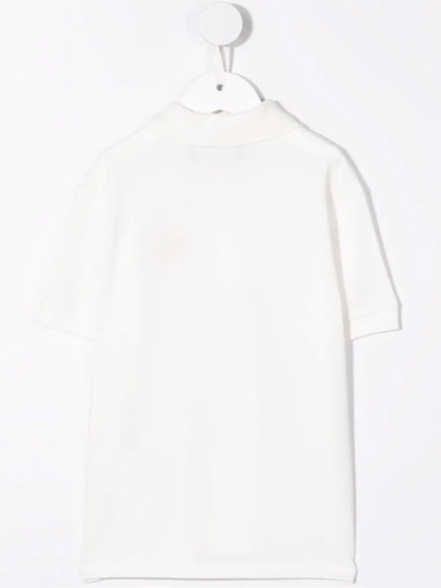 Shop Versace Medusa Embroidered Polo-shirt In White