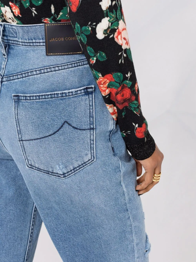 Jacob Cohen High-rise Boyfriend Fit Jeans In Blau