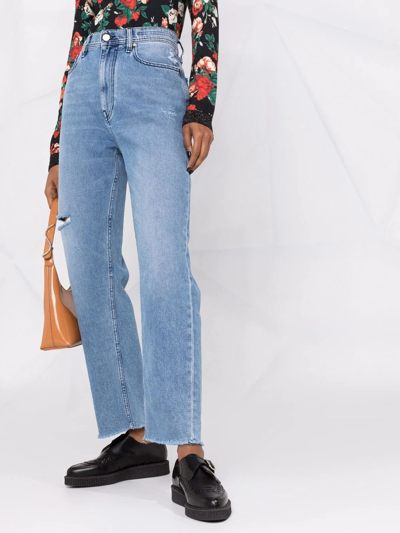 Jacob Cohen High-rise Boyfriend Fit Jeans In Blau