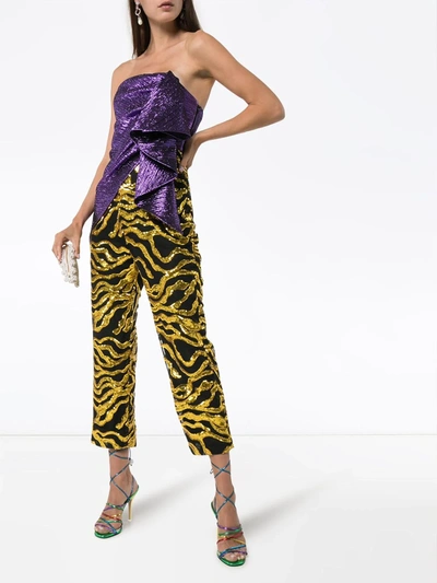 Shop Halpern Multi-textured Jumpsuit In Purple