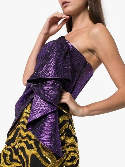 Shop Halpern Multi-textured Jumpsuit In Purple