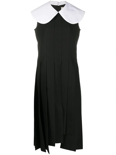 Shop Comme Des Garçons Peter Pan Collar Sleeveless Dress In Black