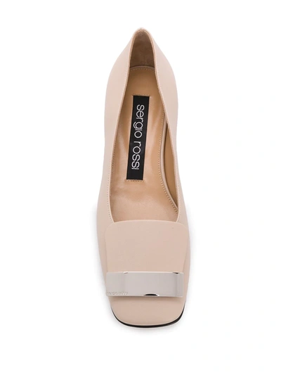 Shop Sergio Rossi Low Heel Ballerina Shoes In Neutrals