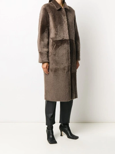 Liska Reversible Midi Coat In Brown