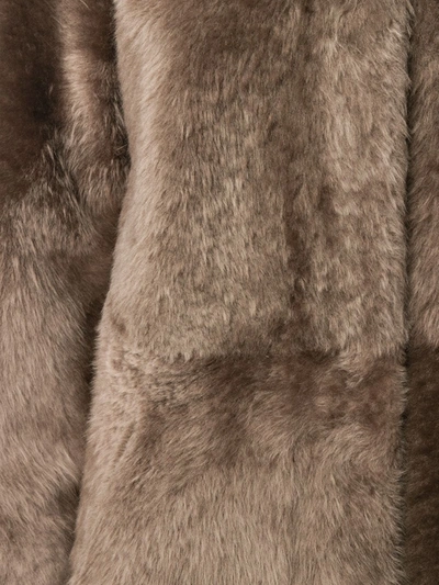 Liska Reversible Midi Coat In Brown