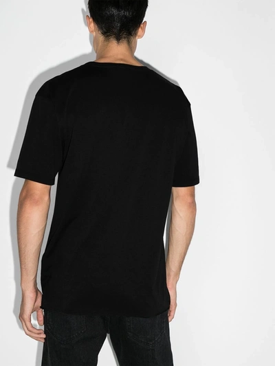 Shop Saint Laurent Oversized Signature T-shirt In Black