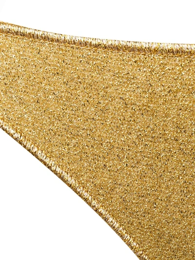 Oseree Lumiere Metallic Triangle-cup Bikini Set In Gold