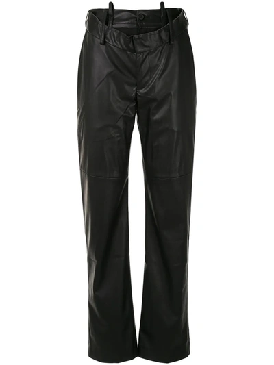 Shop Delada Raw-edge Ripped Trousers In Black